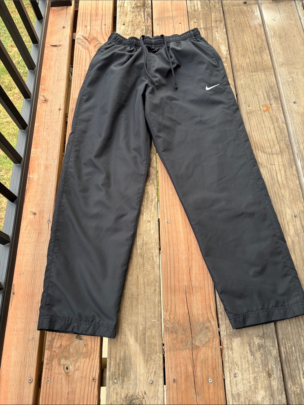 Nike Black Men's Track Pants with White Swoosh